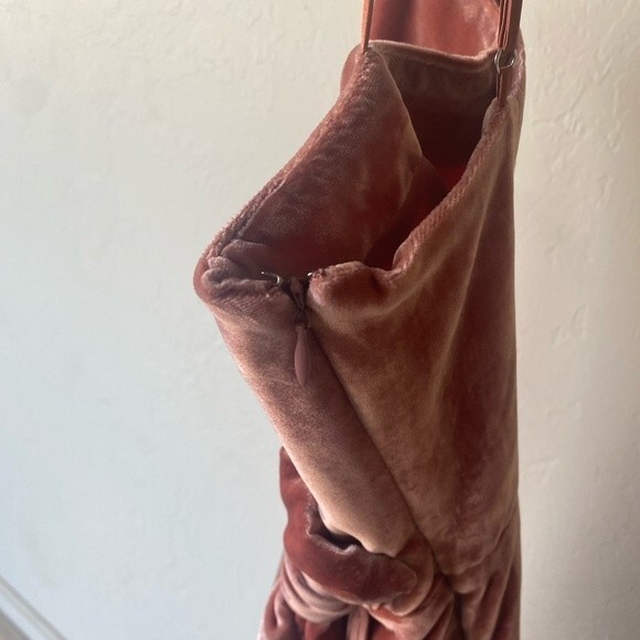 Cinq A Sept pink spaghetti strap mini cocktail semiformal drsss velvet texture - Picture 12 of 12